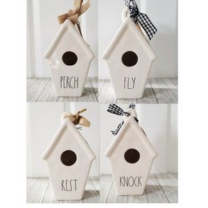 Rae Dunn Ceramic Birdhouse Combo